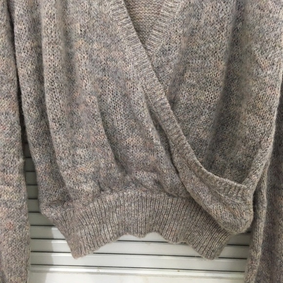 FREE PEOPLE | Women's Karina Wrap Sweater Gray L - Picture 4 of 8